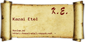 Kazai Etel névjegykártya